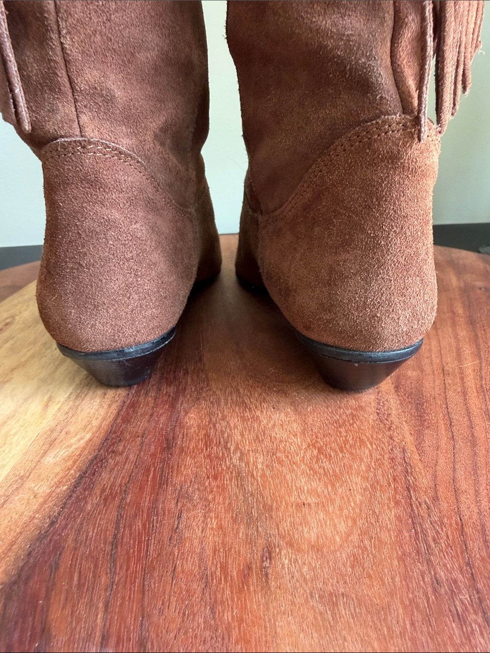 Vintage Gianni Brown Leather Fringe Western Boots Women’s Size 7 - Picture 8 of 10